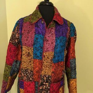 Coldwater Creek Reversible Collared Silk/Rayon Jacket